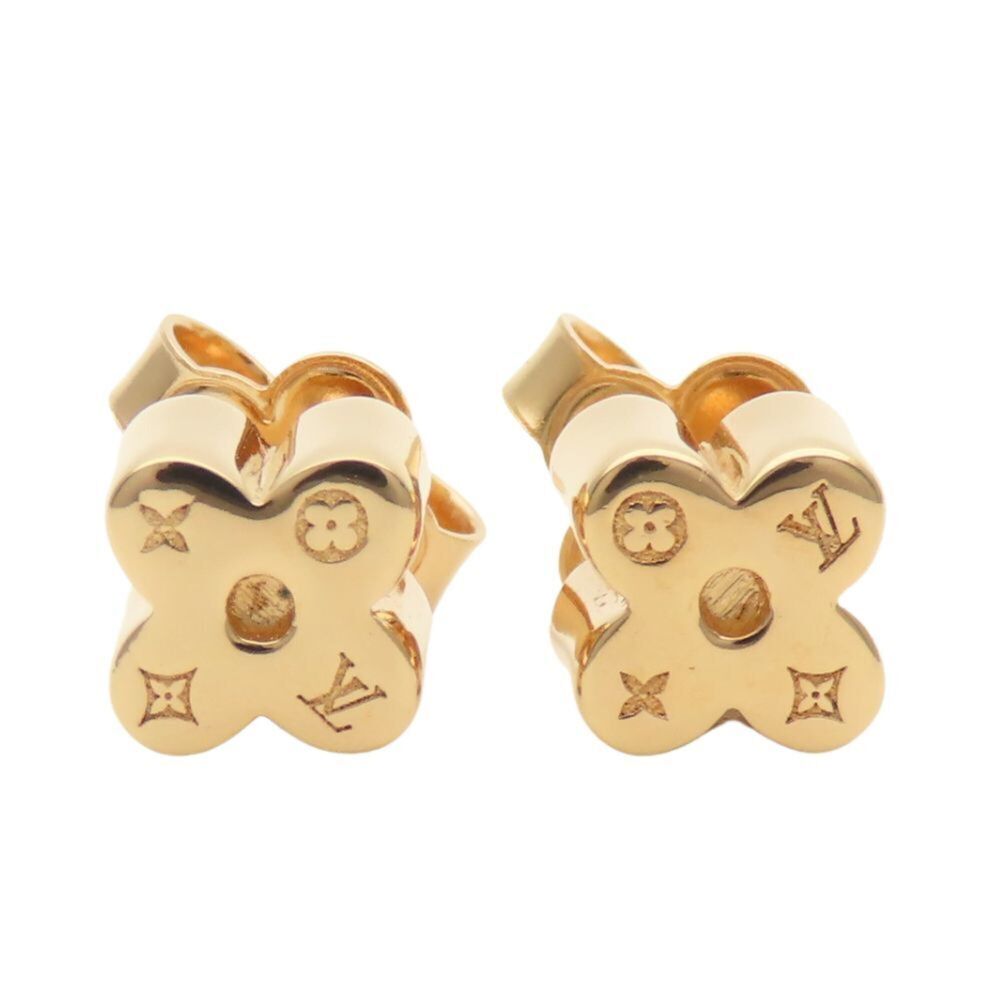 Louis Vuitton Boucles d'Oreilles Fast Flower Earrings M64878 Metal Gold Monog...